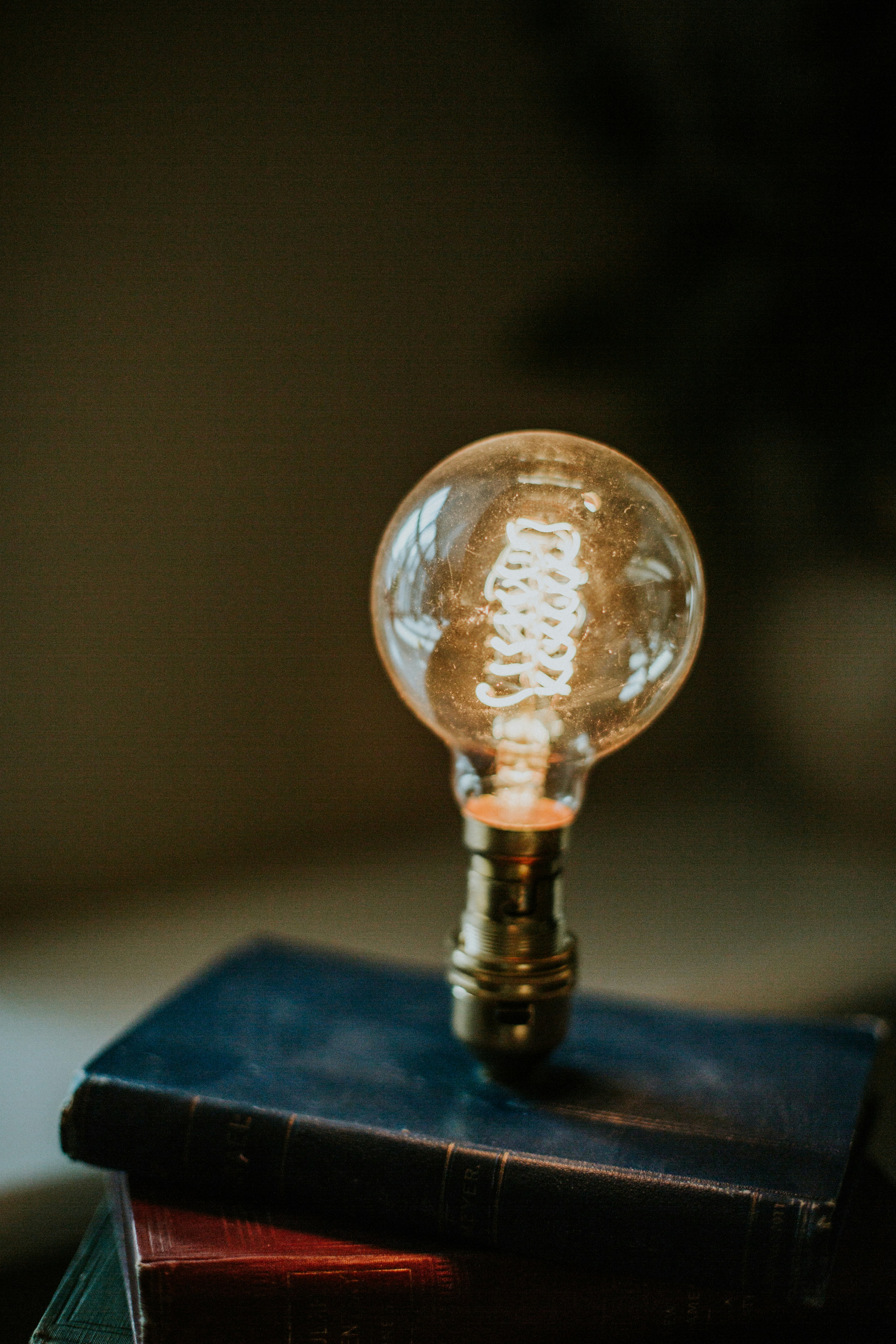 Light bulb on books — ideas sparked by knowledge and the right guidance
